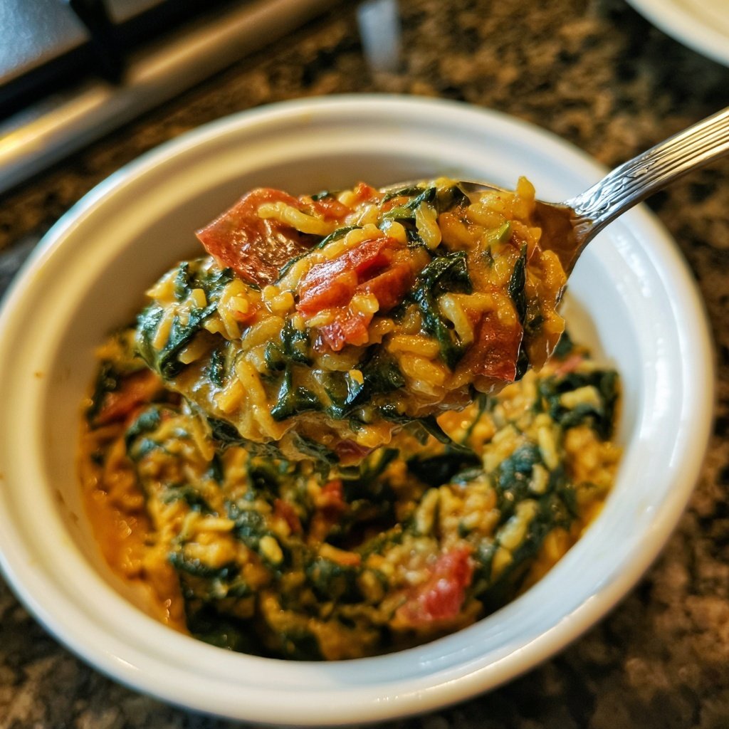 Creamy Spinach Tomato Rice