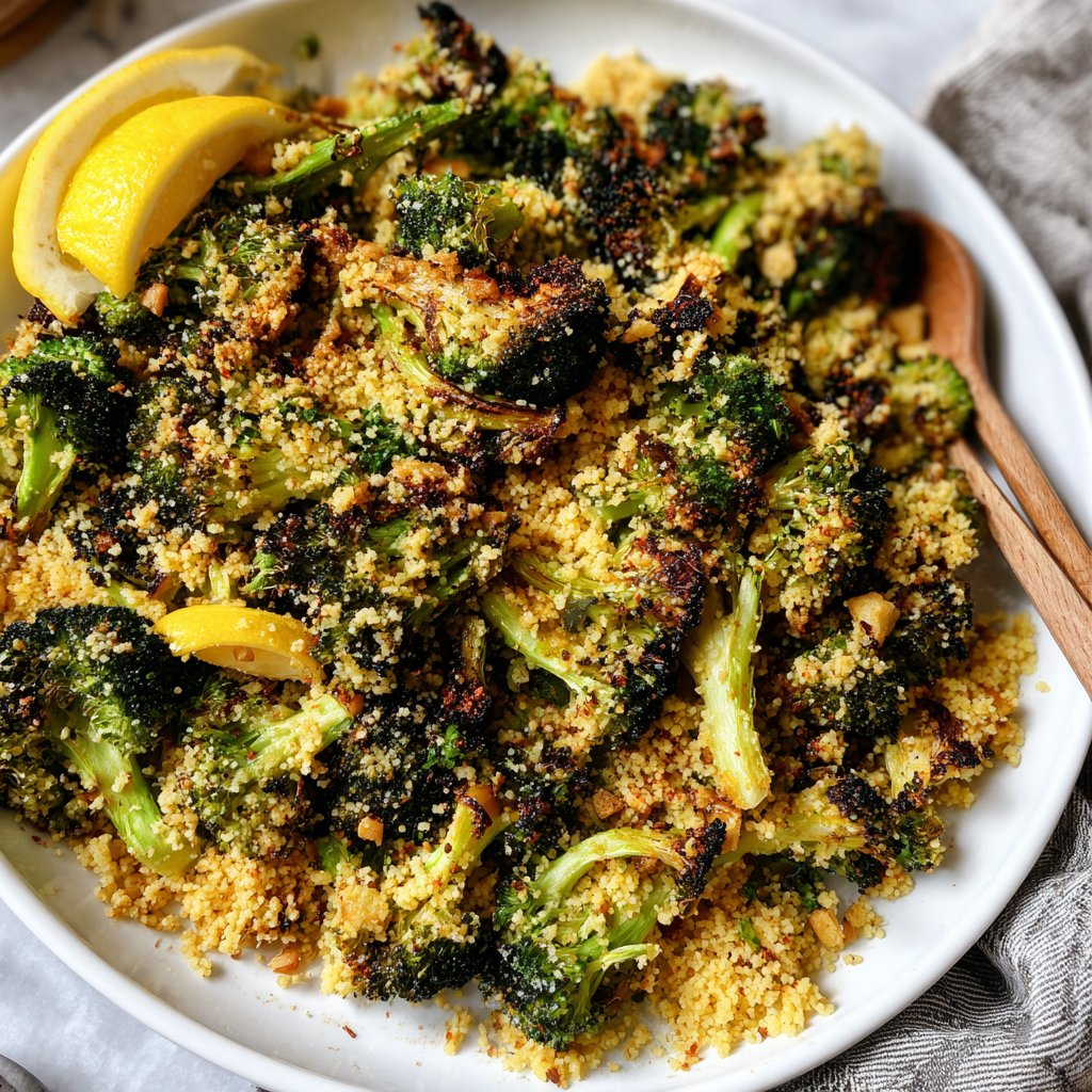 Roasted Broccoli Lemon Couscous