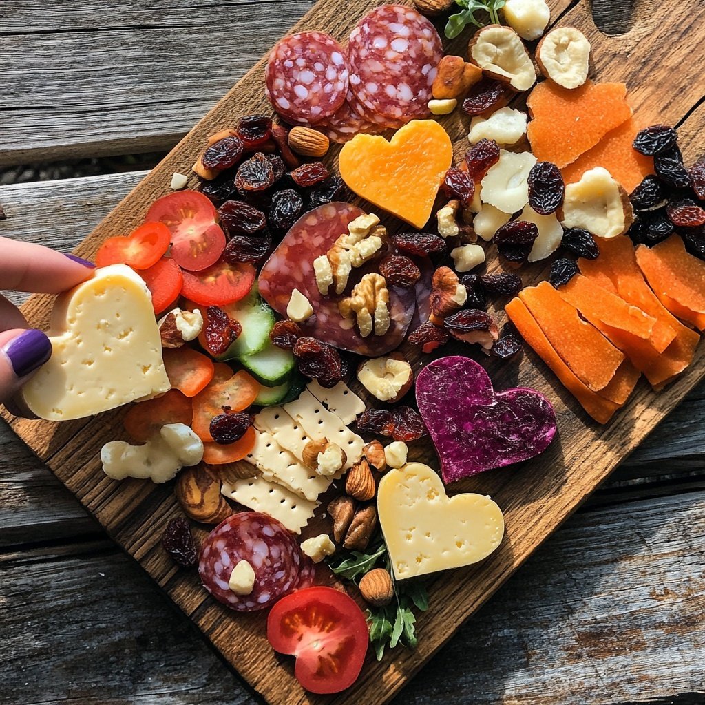 Valentines Charcuterie Board Vegetarian Style