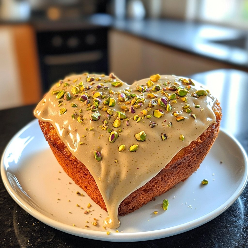 Mini Heart Cake with Pistachio