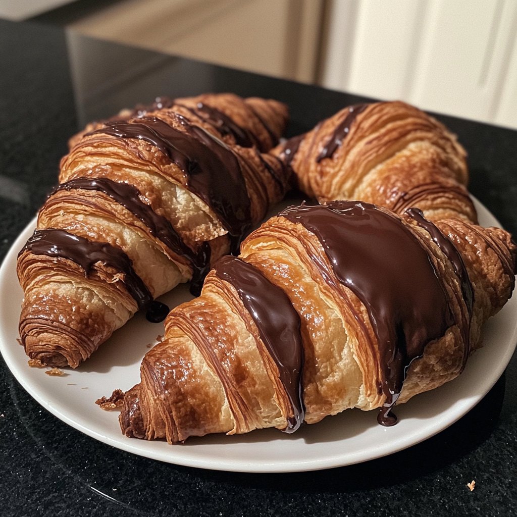 Valentine Breakfast Chocolate Croissants