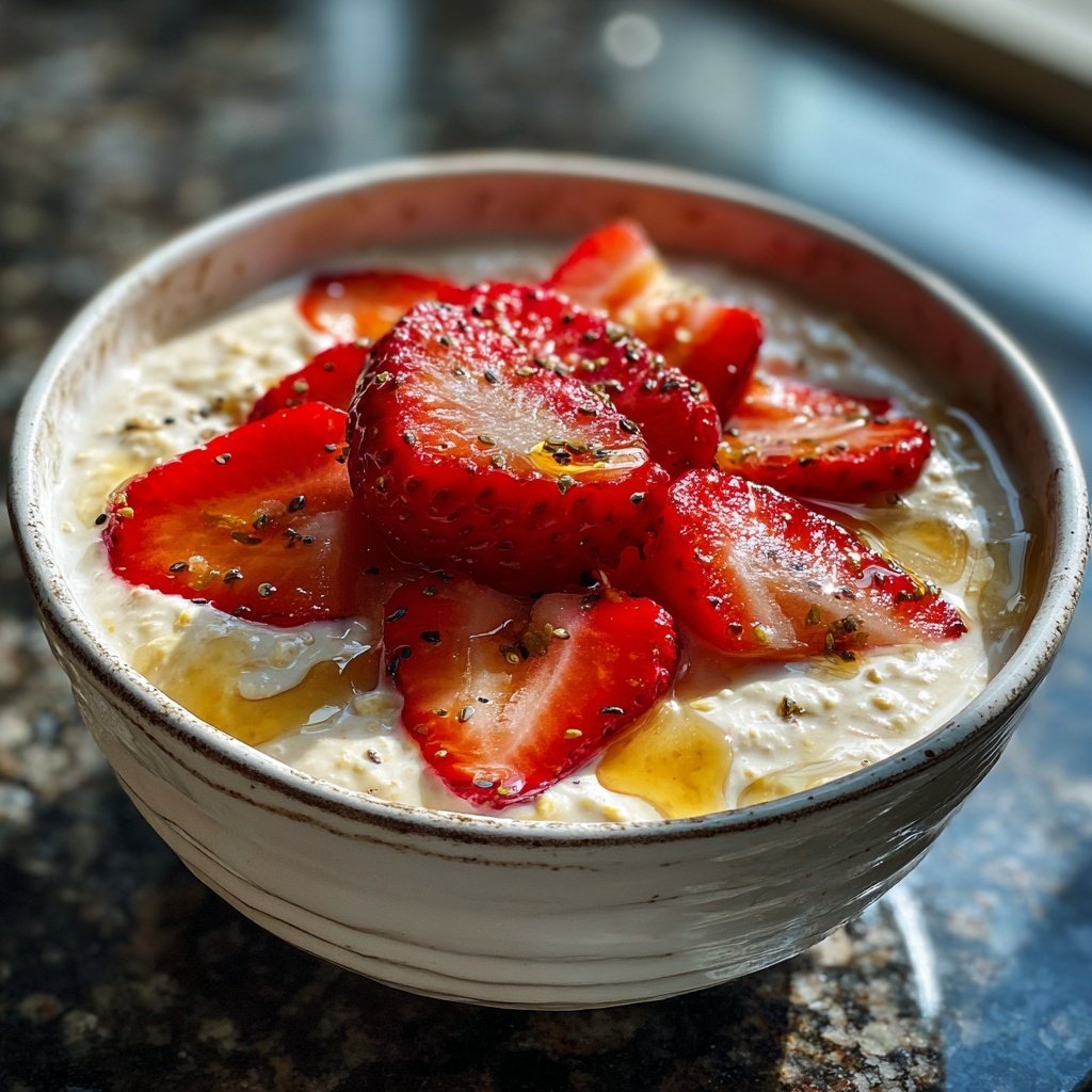 Strawberry Cream Overnight Oats