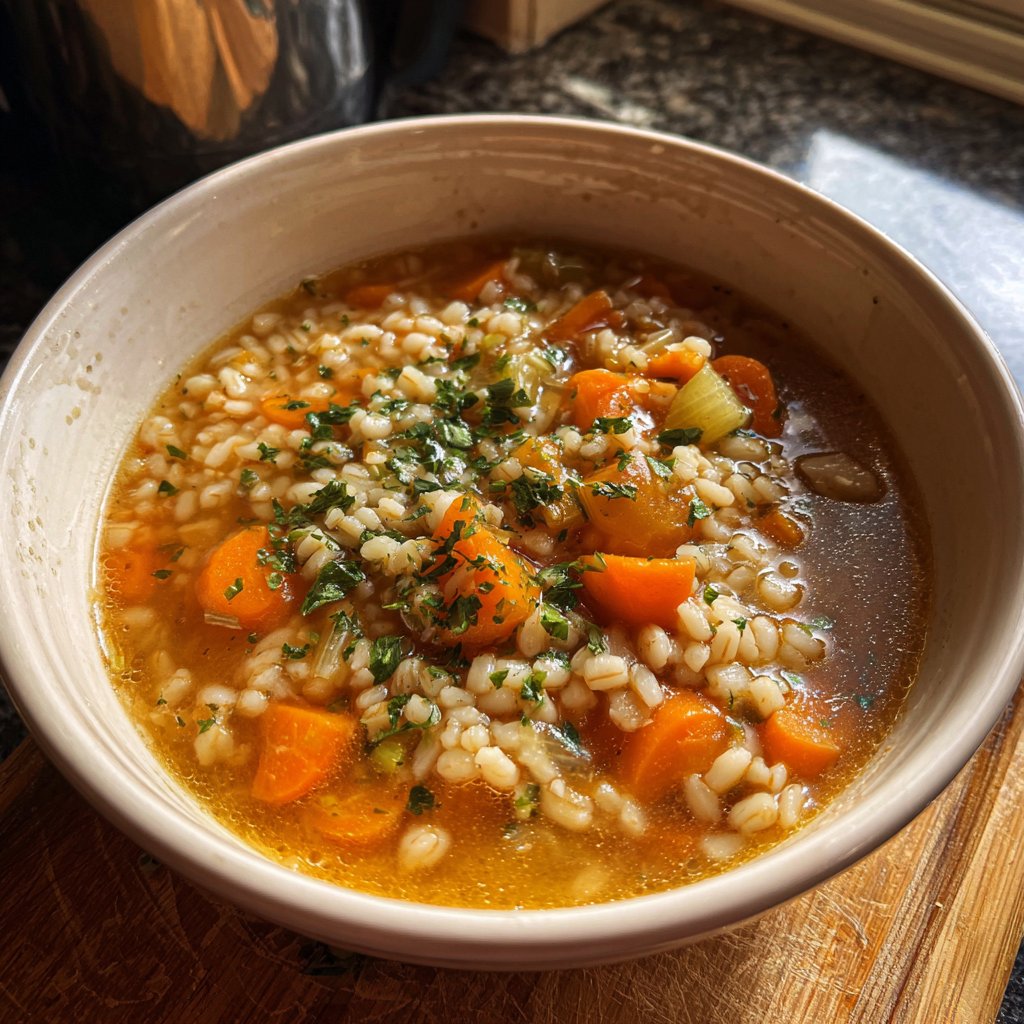 Healthy Crockpot Barley Soup