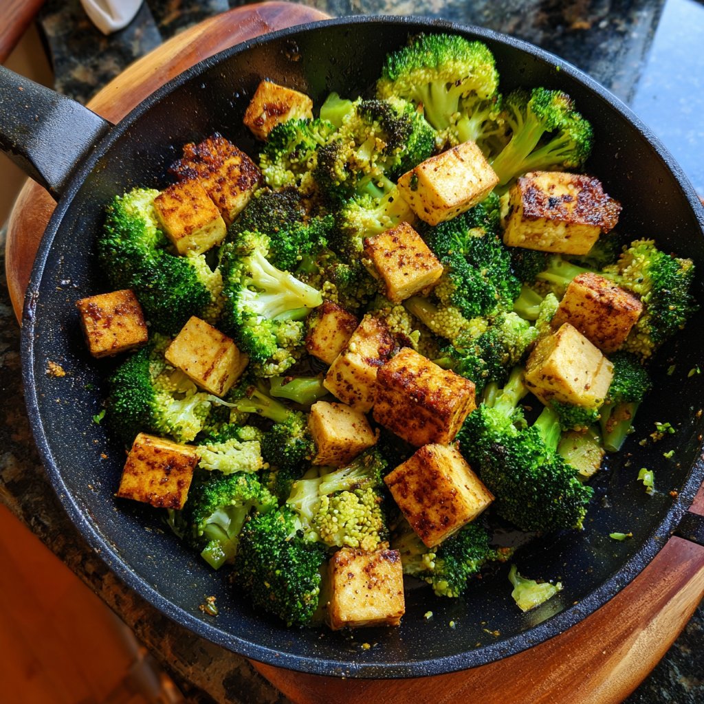 Healthy Dinner Broccoli Tofu Skillet
