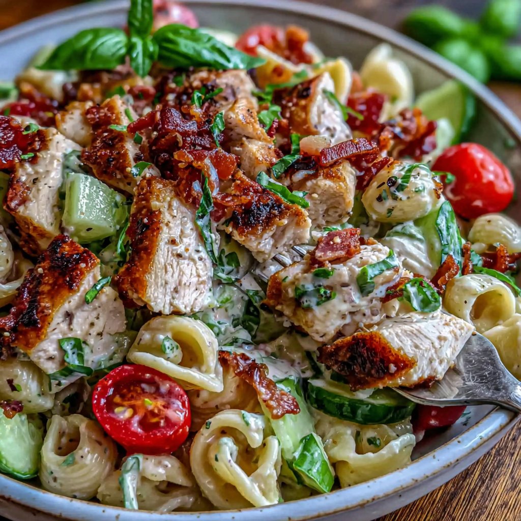 Mediterranean Chicken Pasta Salad