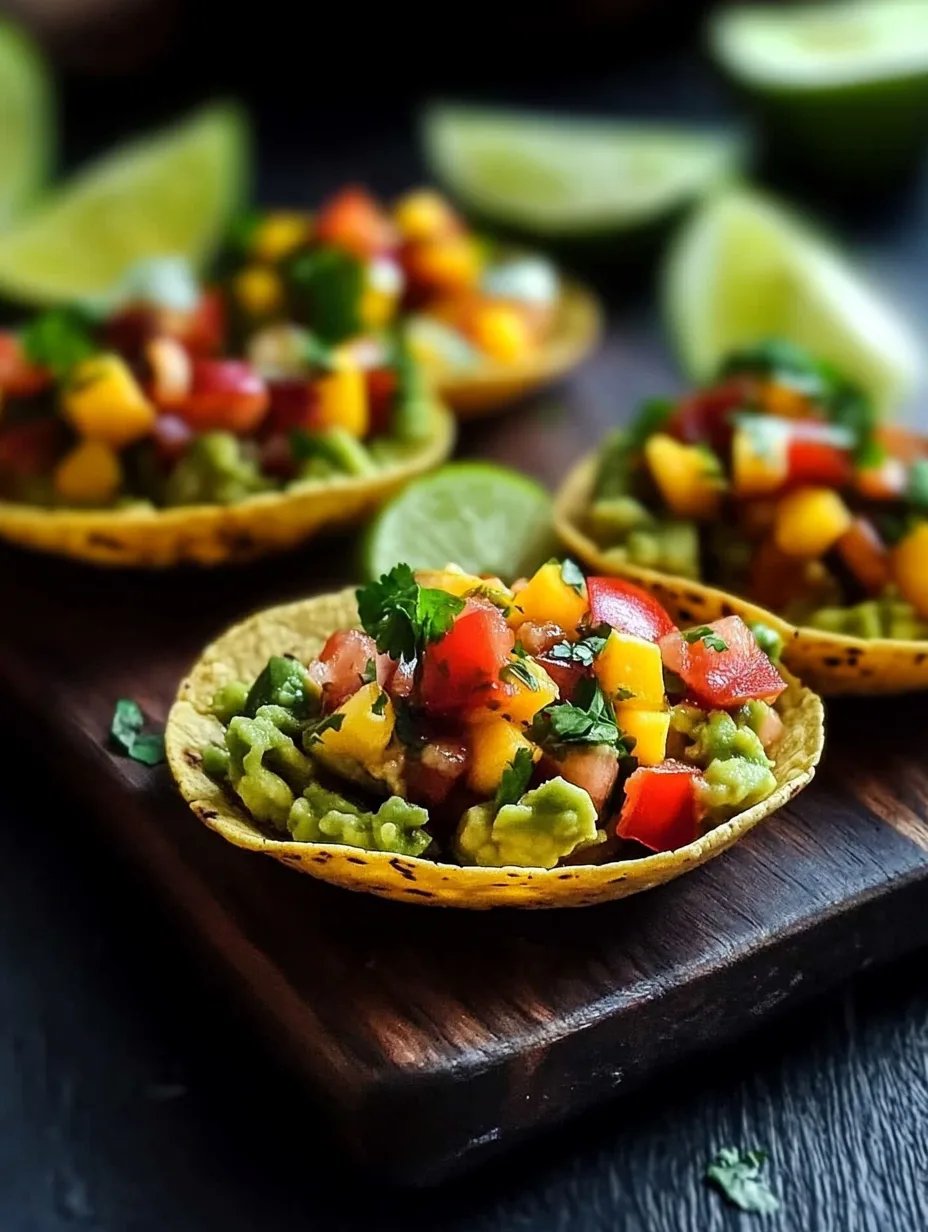 Vegan Mini Guacamole Tacos with Mango Salsa