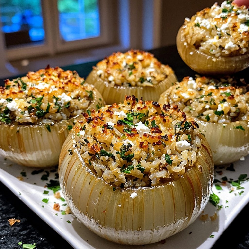 Greek Stuffed Onions