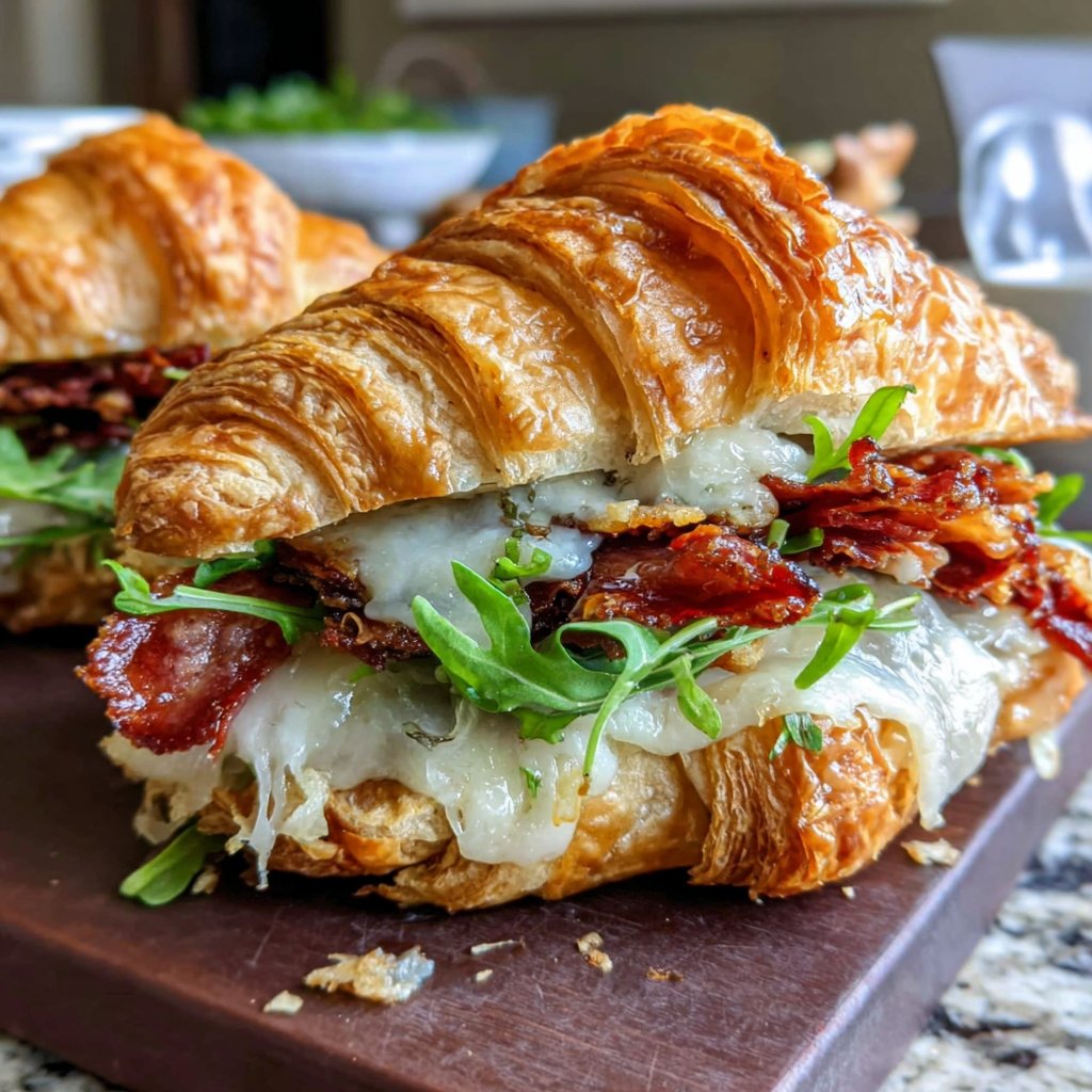 Crispy Oven Baked Croissant Sandwich