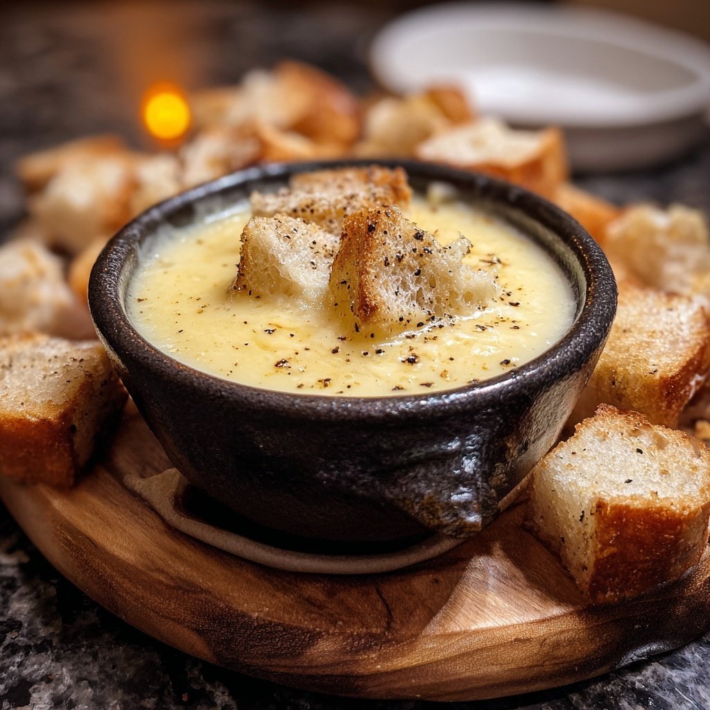 Fondue with Brie and Black Pepper