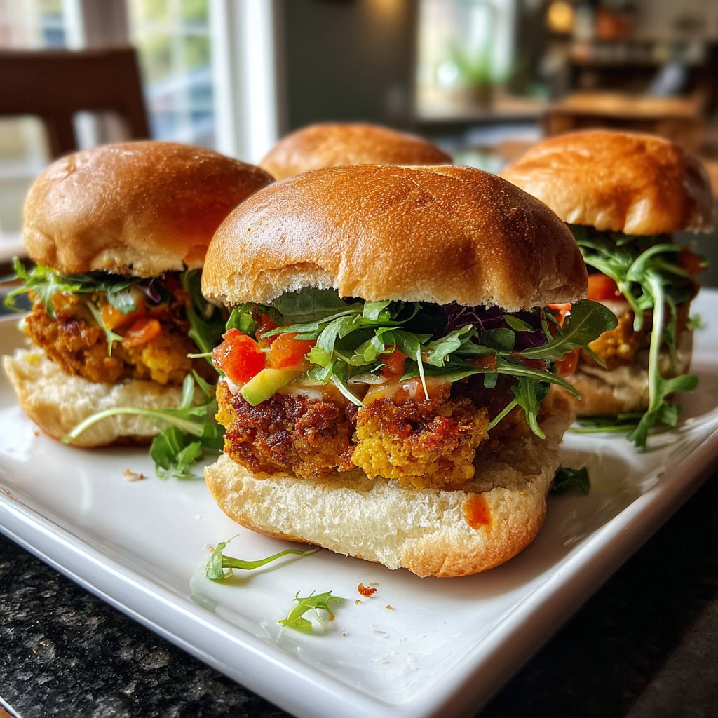 Sliders with Spicy Chickpea Patty