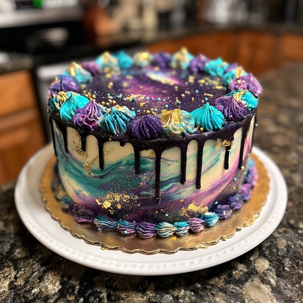 Galaxy Themed Pisces Cake