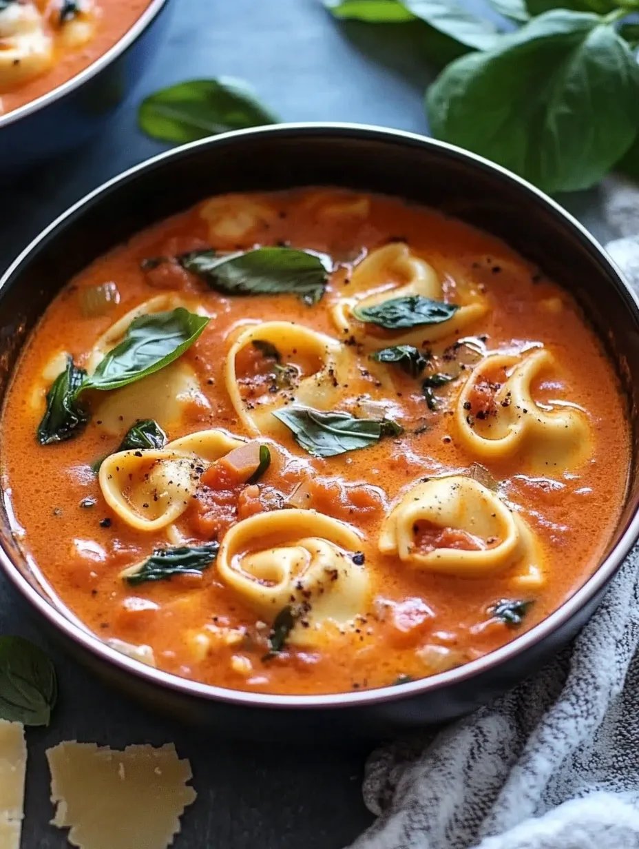 One-Pot Creamy Tomato Tortellini Soup