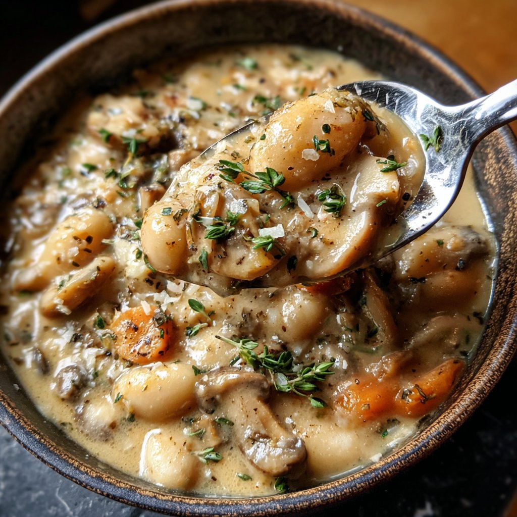 Creamy Mushroom White Bean Stew