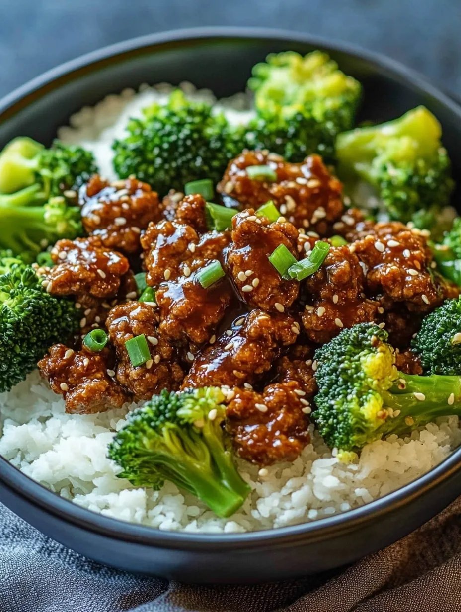Honey Garlic Ground Beef and Broccoli
