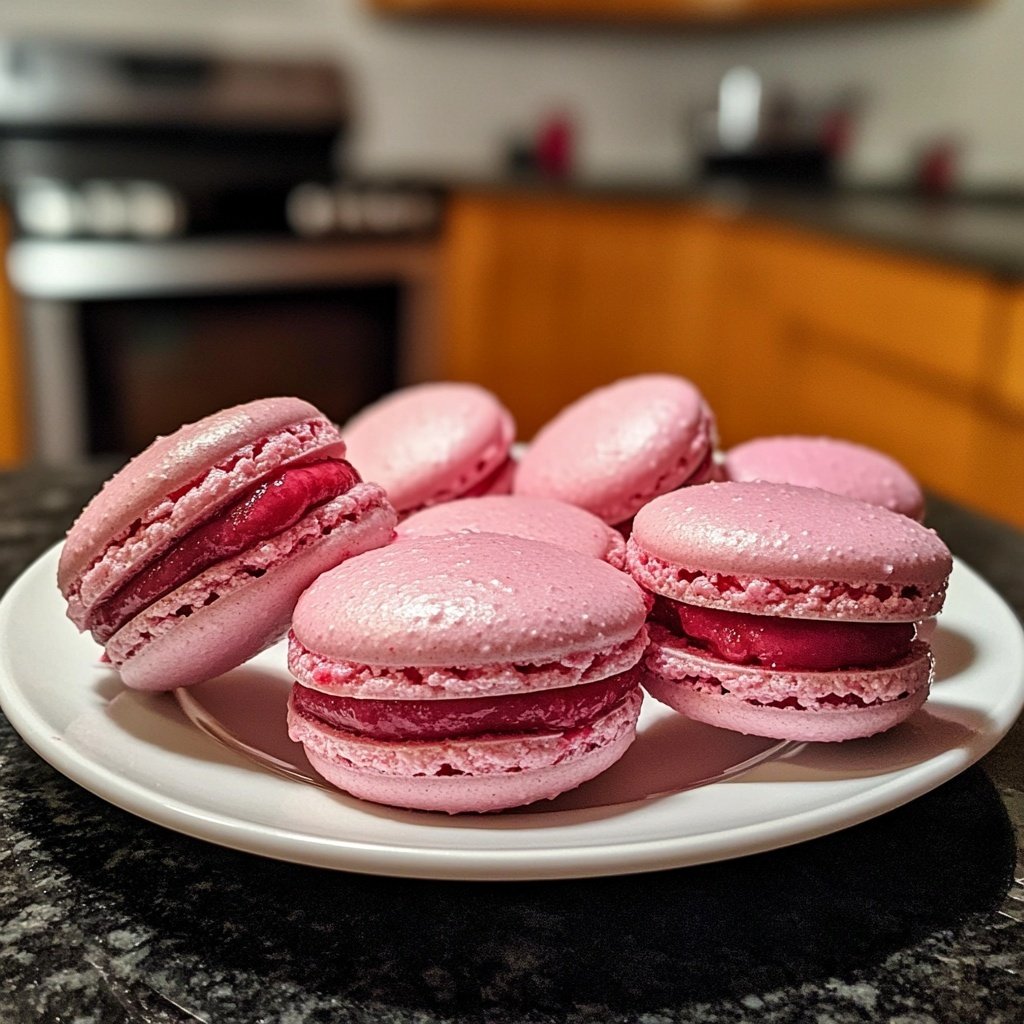 Valentines Treats Raspberry Macarons