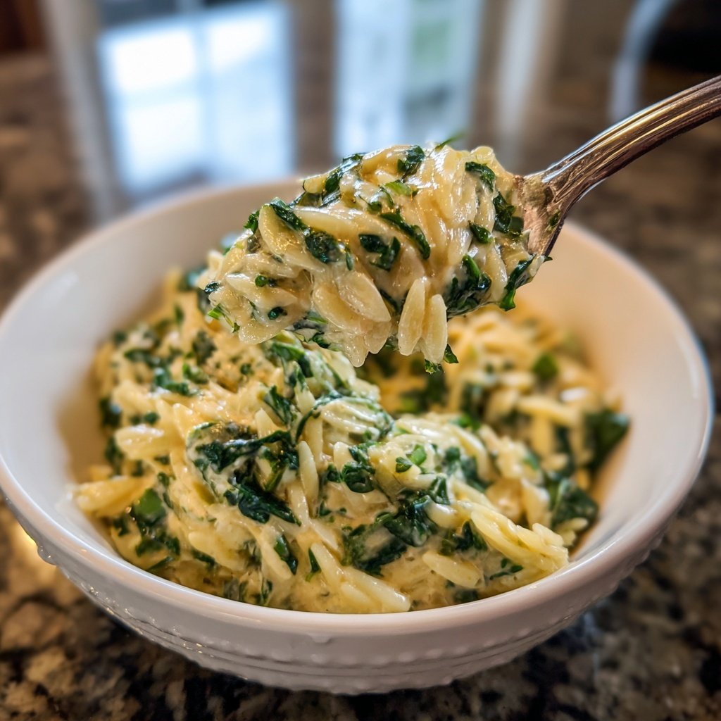 Creamy Spinach Parmesan Orzo