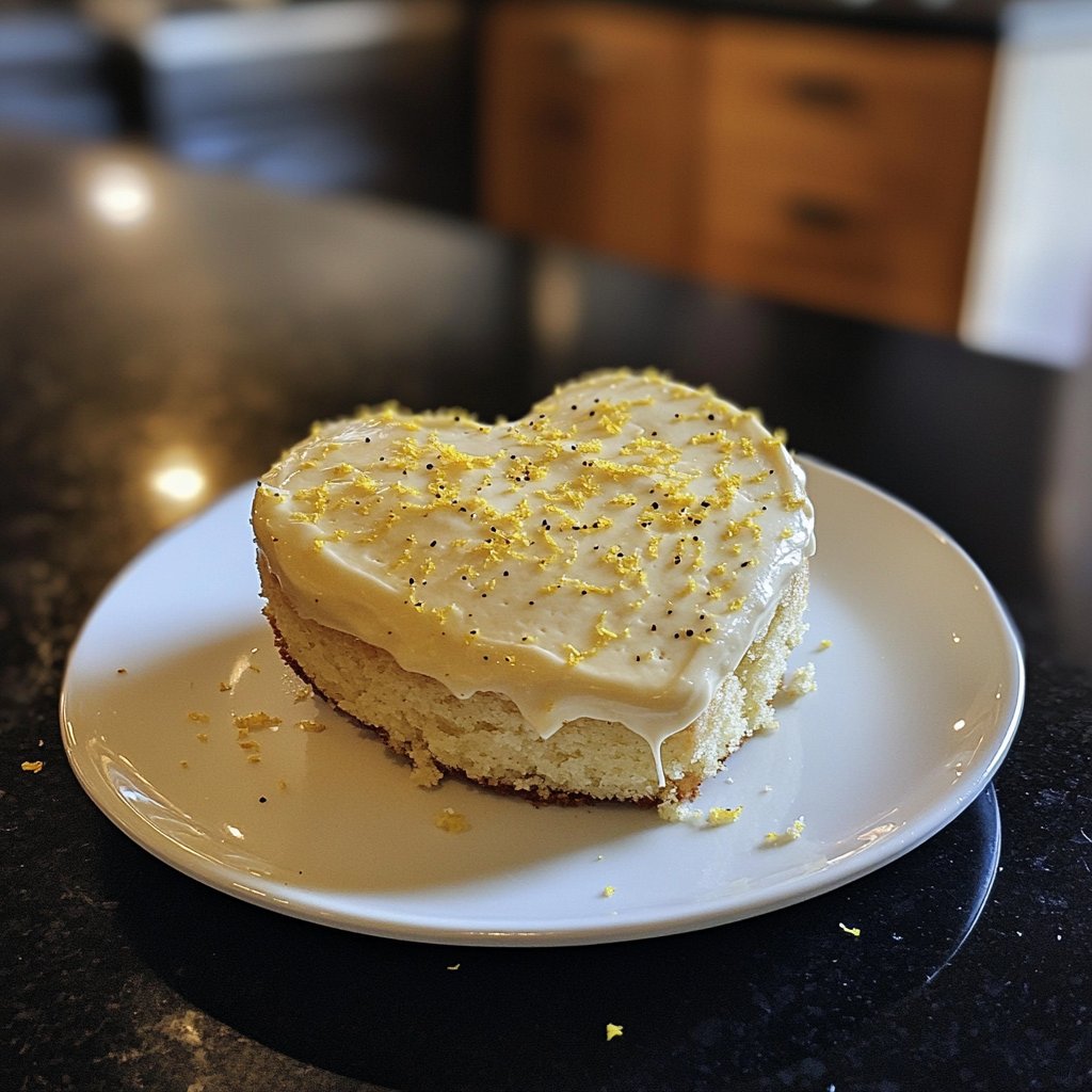 Mini Heart Cake with Lemon Frosting