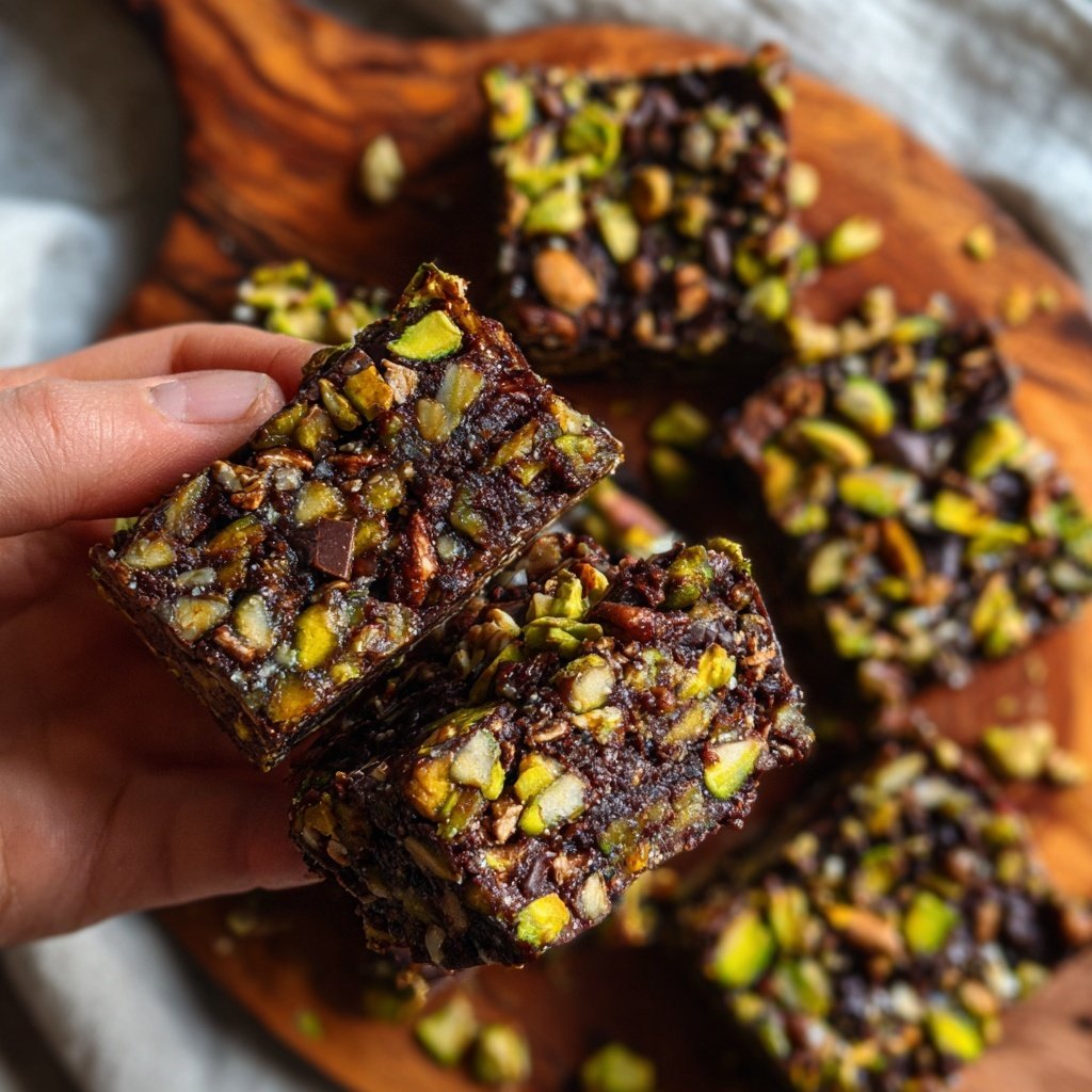 Chocolate Pistachio Energy Squares