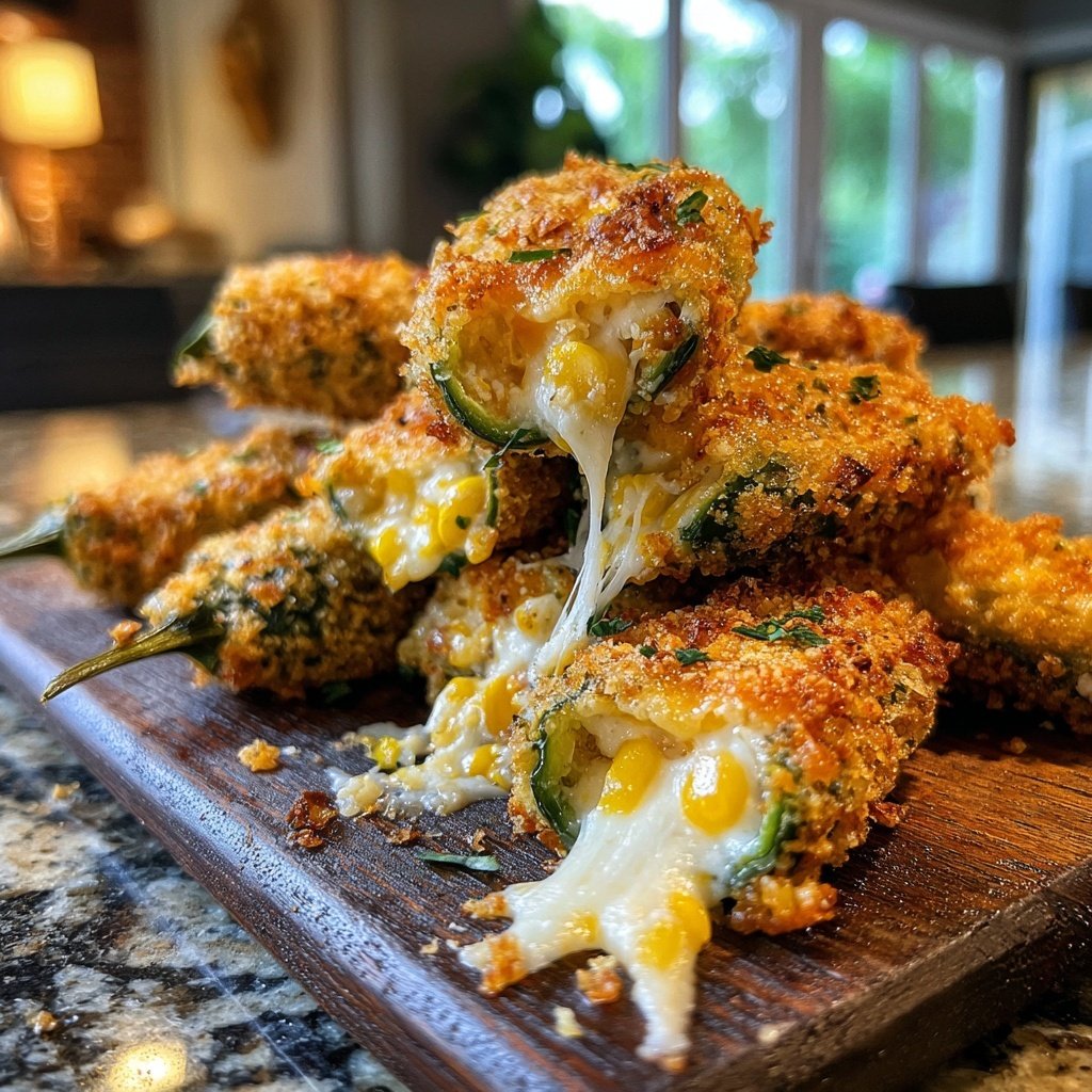 Jalapeno Poppers Stuffed with Corn