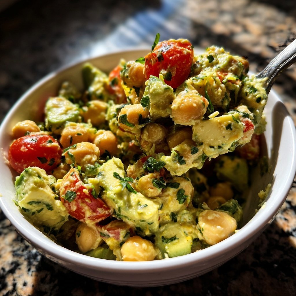 Healthy & Light Avocado Chickpea Salad